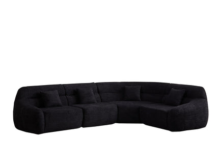 Luxury Curved Corner Sectional Sofa With 4 Pillows
