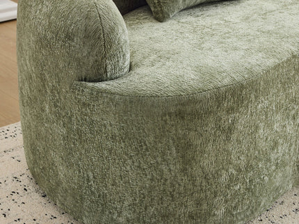 Curved Loveseat Sofa With Round Armrest