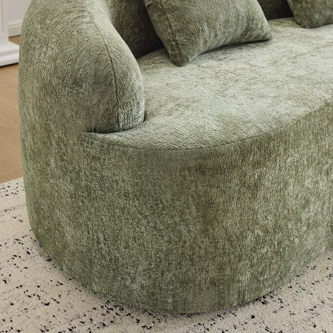 Curved Loveseat Sofa With Round Armrest