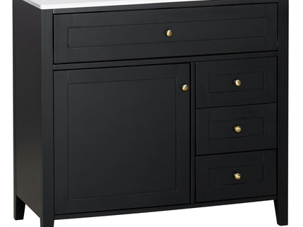 Bathroom Vanity With Sink, Cabinet With 3 Drawers And Adjustable Shelf