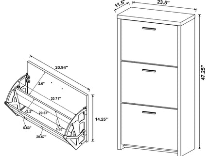 3 Drawer Shoe Rack - Black