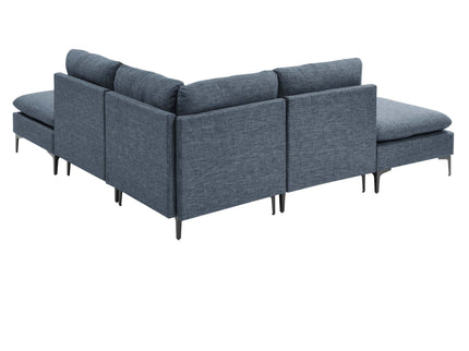 Upholstered Modular Sectional With Tall Legs, Medium Firm Seat