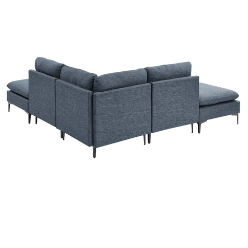 Upholstered Modular Sectional With Tall Legs, Medium Firm Seat