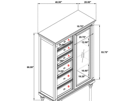Berwick - 6 Drawer Chest With Door - Dark Oak