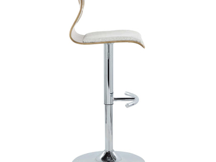 Folia - Contemporary Adjustable Barstool With Swivel With Rounded T Footrest (Set of 2)