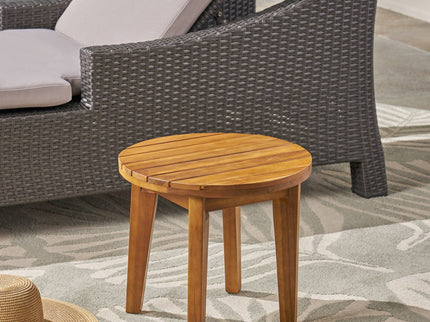 Outdoor Acacia Wood Side Table With Weather Resistance