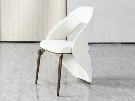 Dining Chair With Open Back Design Upholstery - Ancient White