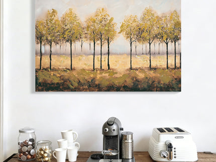 Wall Art Decor Canvas Print Autumn Embellishments Plant Forest Abstract Tree - Tan Leaves