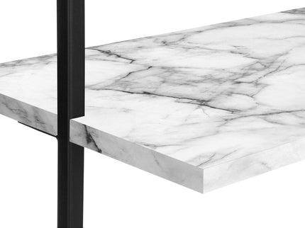 Bookshelf, Bookcase, Etagere, Ladder, 5 Tier, For Office, Marble Look Contemporary & Modern