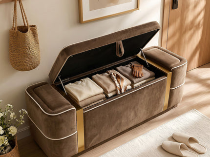 Storage Bench Upholstered Ottoman Bed End Bench With Lift Top Storage