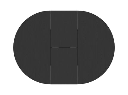 Dining Table For Farmhouse Kitchen Expandable Oval Table Top With Removable Leaf Trestle X Shaped Base - Black