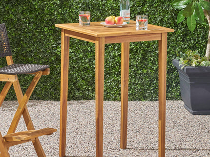 Outdoor Minimalist Acacia Wood Square Bar Table