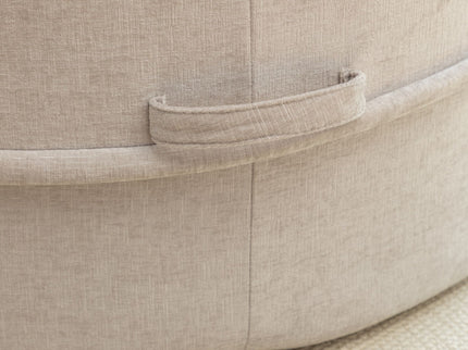 Modern Oversized Round Barrel Accent Chair With Ottoman