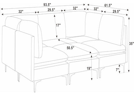 Upholstered Modular Sectional & Tall Legs