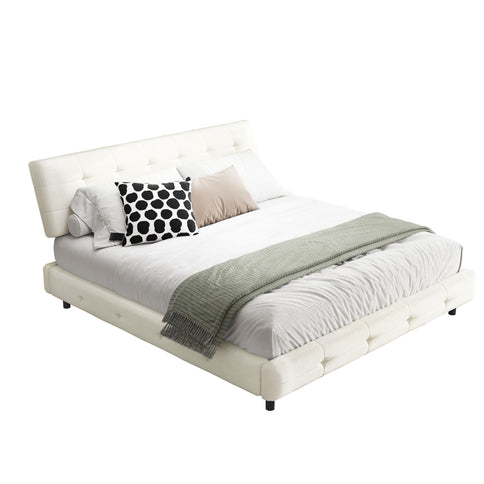 Tufted Headboard With Extra-Large Ultra-Soft Cloud Pillow Design