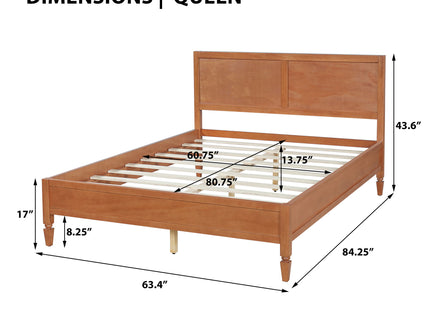 Classic Platform Bed Frame With Panel Headboard