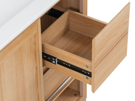 36" Bathroom Vanity With Sink, Soft Close Drawers - Natural