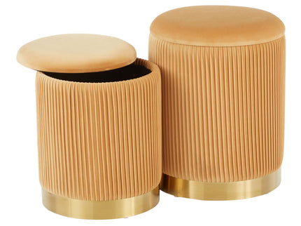 Marla - Contemporary Nesting Pleated Ottoman Set