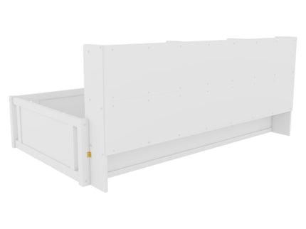 Platform Floor Bed With Guardrail Fence And Side Storage Shelves