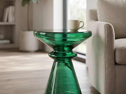 Aventura - Sculptural Blown Glass Accent Table - Green