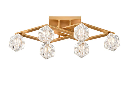 6 Light Crystal Ceiling Light For Dining Room, Modern Ceiling Lamp With Light Fixture For Entryway, Lobby, Kitchen, Bedroom, Living Room, Conference Room, (6*G9 Bulbs Included)