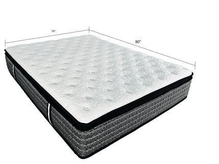 14" Premium Pocket Coil Hybrid Mattress With Gel Memory Foam, Super Plush - Gray / White - King