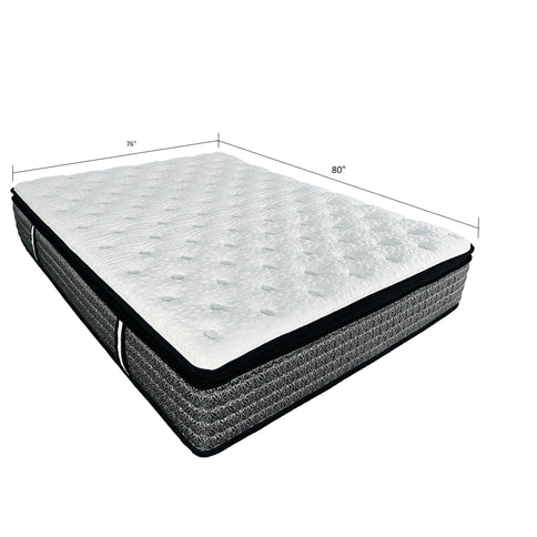 14" Premium Pocket Coil Hybrid Mattress With Gel Memory Foam, Super Plush - Gray / White - King