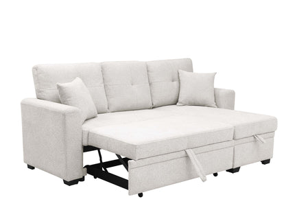 Upholstered Sectional With Pull Out Bed And Chaise Storage