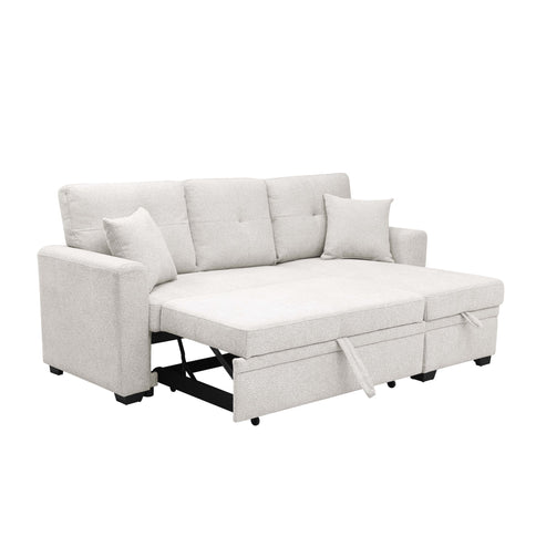 Upholstered Sectional With Pull Out Bed And Chaise Storage