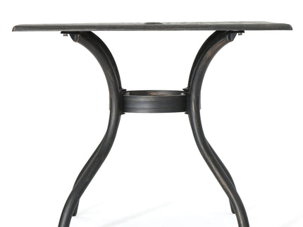 Enchantia - Outdoor Square Dining Table With Weave Tabletop And Flared Legs - Copper