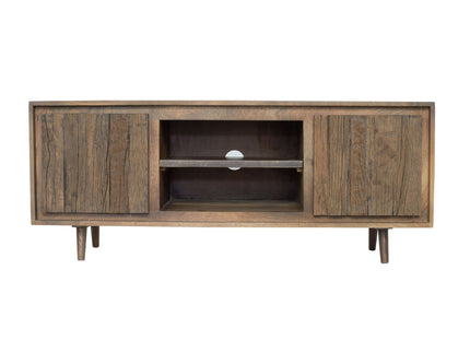 TV Cabinet With Recycle Wood 2 Door - Brown