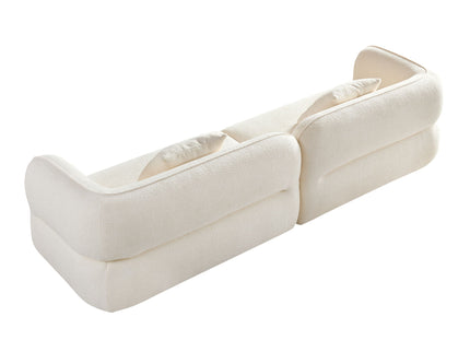 Sectional Sofa With Durable Fabric, Solid Wood Frame, And High Density Sponge Fill