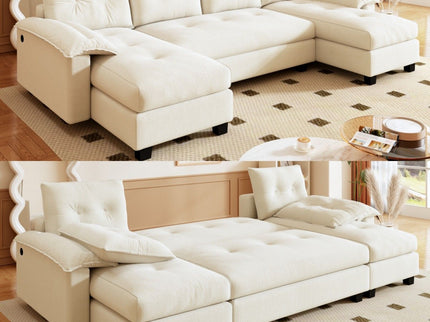 U-Shaped Sleeper Sofa With Pull Out Bed