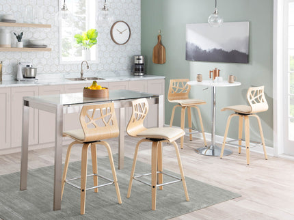 Adjustable Contemporary Bar Table - White