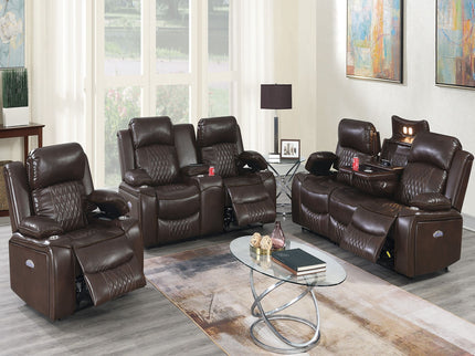 Power Motion Living Room Set With USB Port, Adjustable Headrest, Cup Holder