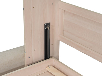 Queen Size Murphy Bed With Sofa And LED - Beige