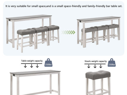 4 Piece Bar Table Set With Power Outlet