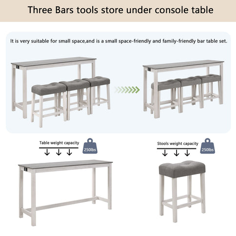 4 Piece Bar Table Set With Power Outlet