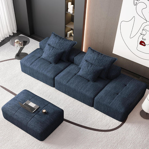 Modern Oversized Diy Combination Modular Sectional Sofa & Pillows