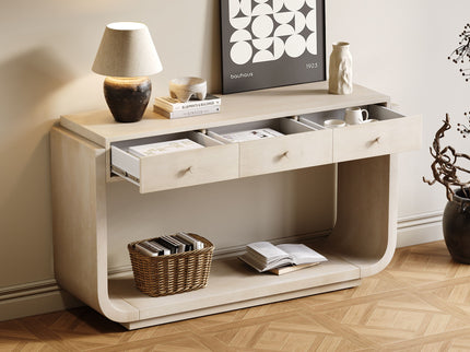 Console Table With 3 Drawers, Display Shelf