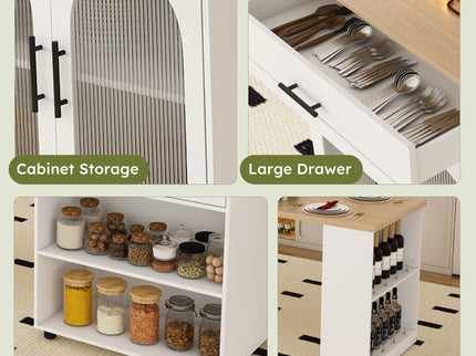 Expandable Kitchen Island With Power Outlet