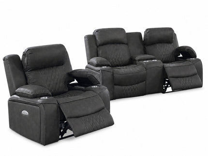 Power Motion Living Room Set With USB Port, Adjustable Headrest, Cup Holder