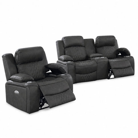 Power Motion Living Room Set With USB Port, Adjustable Headrest, Cup Holder