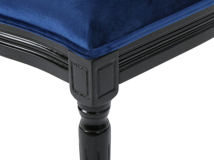 French Country Inspired Dining Chair With Iconic Round Backrest - Navy Blue