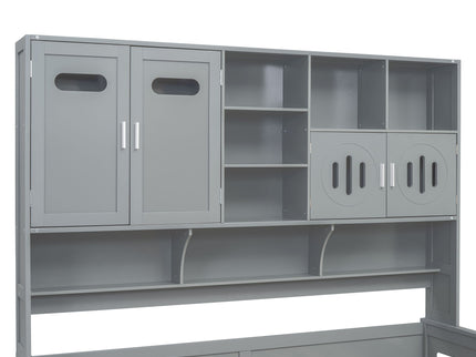 Daybed With All-In-One Cabinet And Shelf