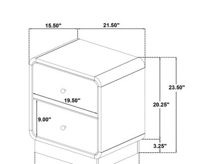 Burton - 2 Drawer Nightstand - Black