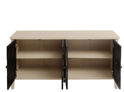 Modern Storage Cabinet With 4 Doors & Adjustable Shelves