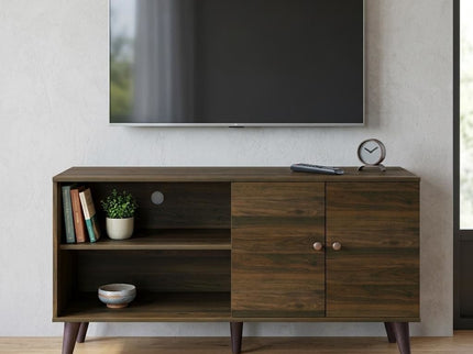 Amidon - TV Stand, With 2 Storage Shelves And 1 Cabinet