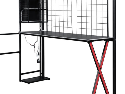 Loft Bed With Built In Work Station, Wardrobe, Storage Staircase And LED