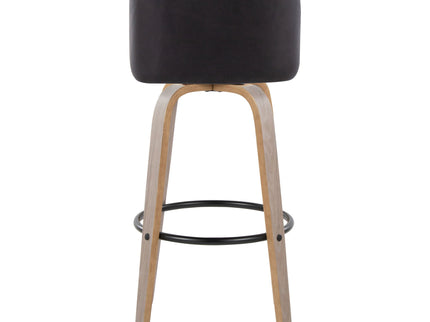 Toriano - Fixed Height Contemporary Barstool With Swivel With Round Footrest (Set of 2)